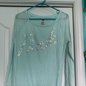 Victoria Secret Aqua Top with sequence